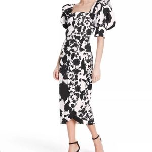 Christopher John Rogers Black and White Midi Dress